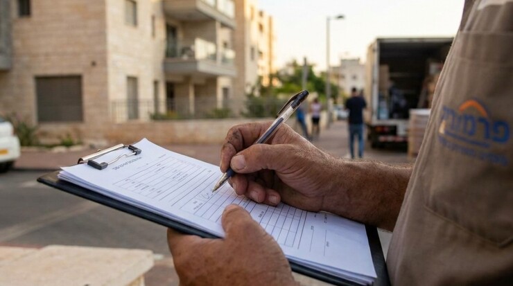 חתימה על חוזה הובלה עם נציג החברה