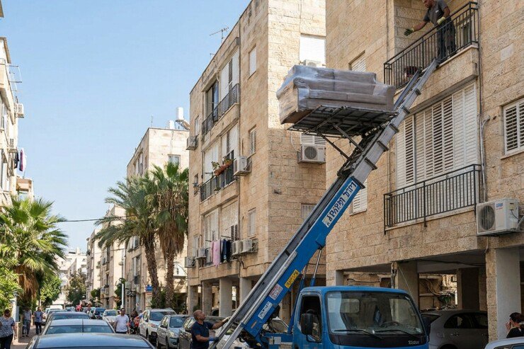 מנוף מרים ריהוט לדירה בקומה גבוהה
