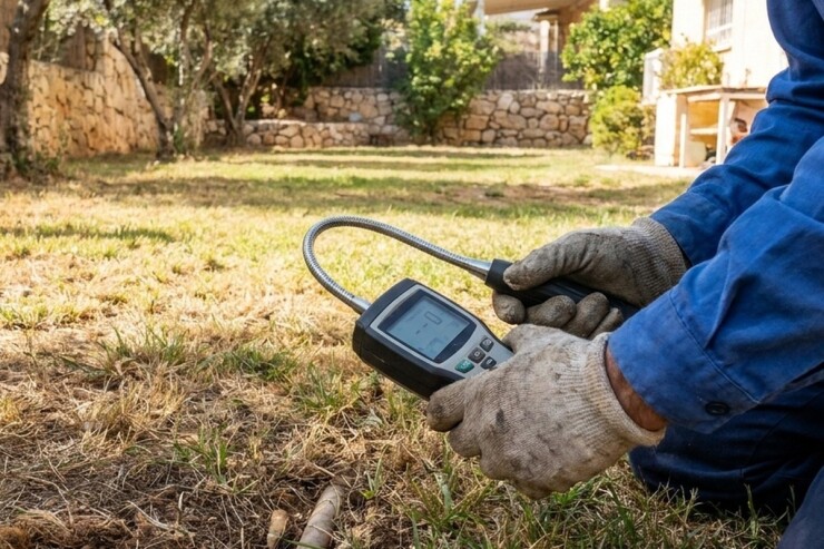 מאתר נזילות משתמש בחיישן גז בגינה