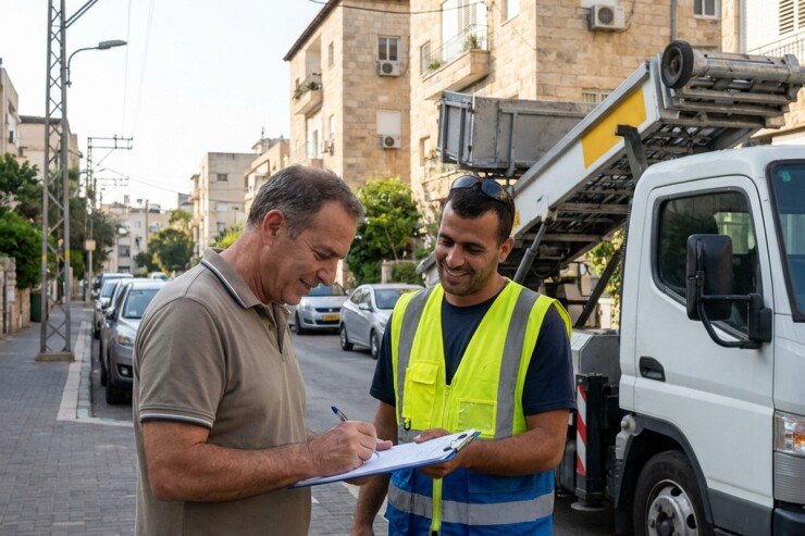 תשלום למפעיל מנוף בסיום העבודה